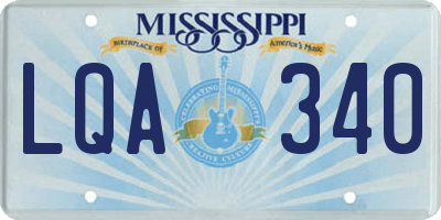 MS license plate LQA340