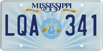 MS license plate LQA341