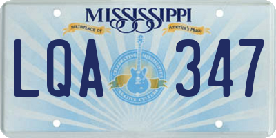 MS license plate LQA347