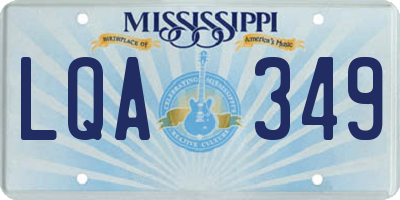 MS license plate LQA349
