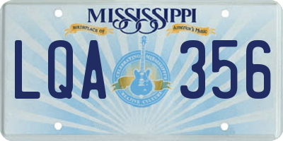 MS license plate LQA356