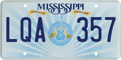 MS license plate LQA357