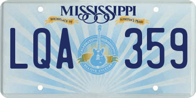 MS license plate LQA359