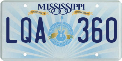 MS license plate LQA360