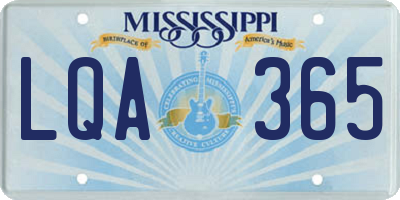 MS license plate LQA365