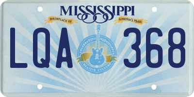 MS license plate LQA368