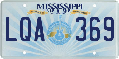 MS license plate LQA369