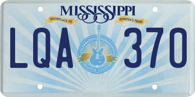 MS license plate LQA370