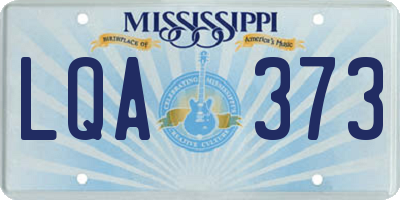 MS license plate LQA373