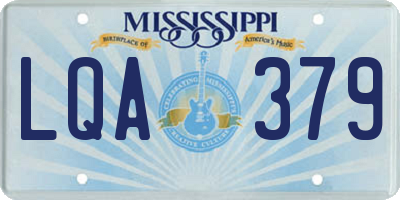 MS license plate LQA379