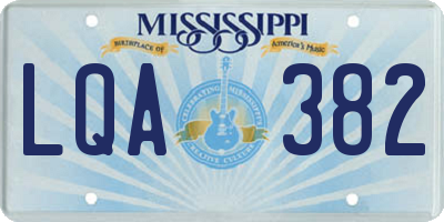 MS license plate LQA382