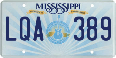 MS license plate LQA389
