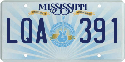 MS license plate LQA391