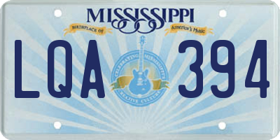 MS license plate LQA394