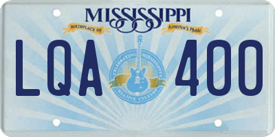 MS license plate LQA400