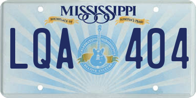 MS license plate LQA404
