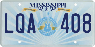 MS license plate LQA408