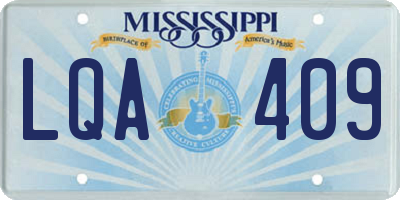 MS license plate LQA409
