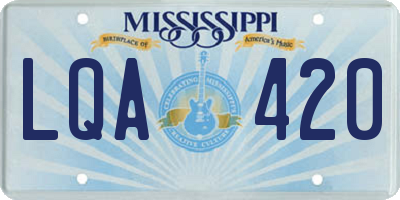 MS license plate LQA420