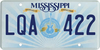 MS license plate LQA422
