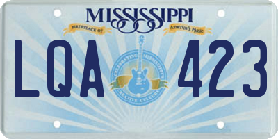 MS license plate LQA423