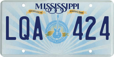 MS license plate LQA424