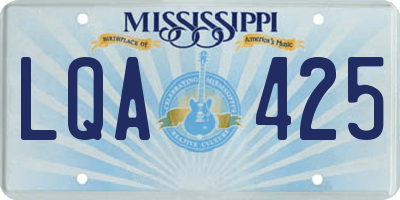 MS license plate LQA425