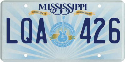MS license plate LQA426