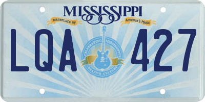 MS license plate LQA427