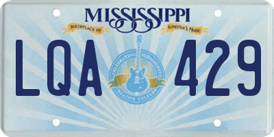MS license plate LQA429
