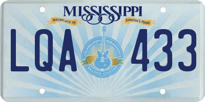 MS license plate LQA433