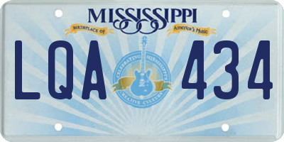 MS license plate LQA434