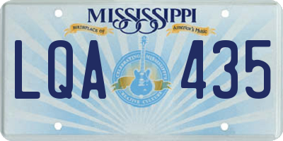 MS license plate LQA435