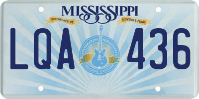 MS license plate LQA436