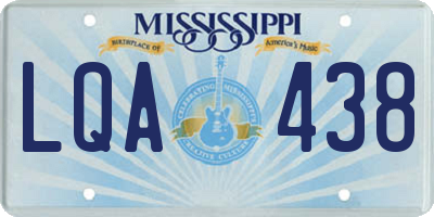 MS license plate LQA438