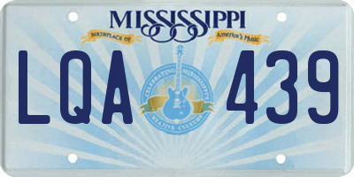 MS license plate LQA439