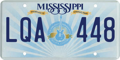 MS license plate LQA448