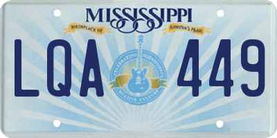MS license plate LQA449
