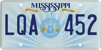 MS license plate LQA452