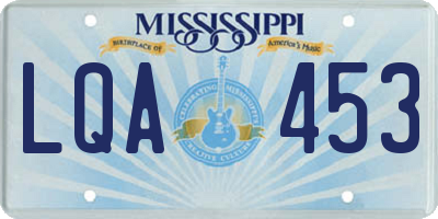 MS license plate LQA453