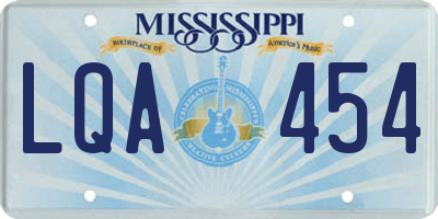 MS license plate LQA454
