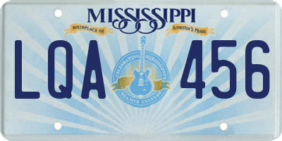 MS license plate LQA456
