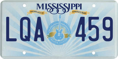 MS license plate LQA459