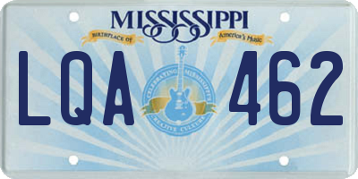 MS license plate LQA462
