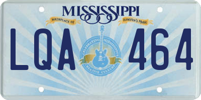 MS license plate LQA464
