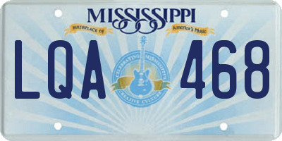 MS license plate LQA468