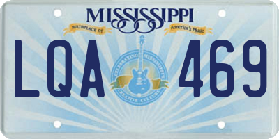 MS license plate LQA469
