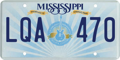 MS license plate LQA470