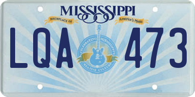 MS license plate LQA473