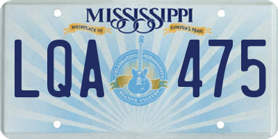 MS license plate LQA475